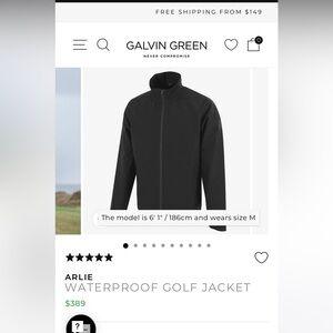 Galvin Green. Arlie rain jacket. Black. M